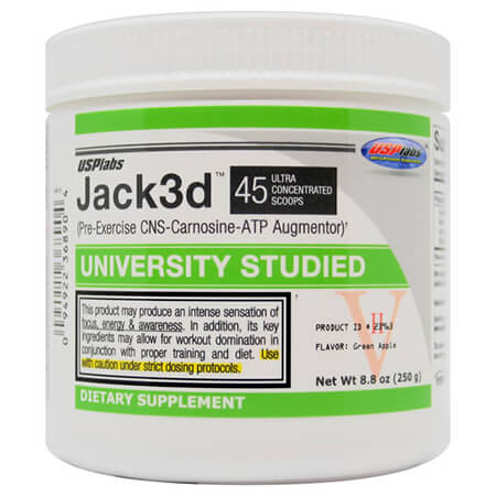 Jack3D HCl Pre Workout USP Labs Green Apple. Jack 3D HCl Pre