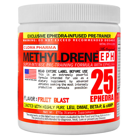 Clomo Pharma Methyldrene EPH 25 Ephedra. ECA Stack Clomo Pharma Methyldrene EPH 25 Ephedra for bodybuilding, fitness & sports. ECA Stack Methyldrene Ephedra