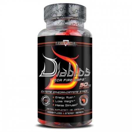 Diablos ECA Fire Caps von Innovative Labs mit 50mg Ephedrin ist der stärkste Super Fatburner und Appetitzügler.