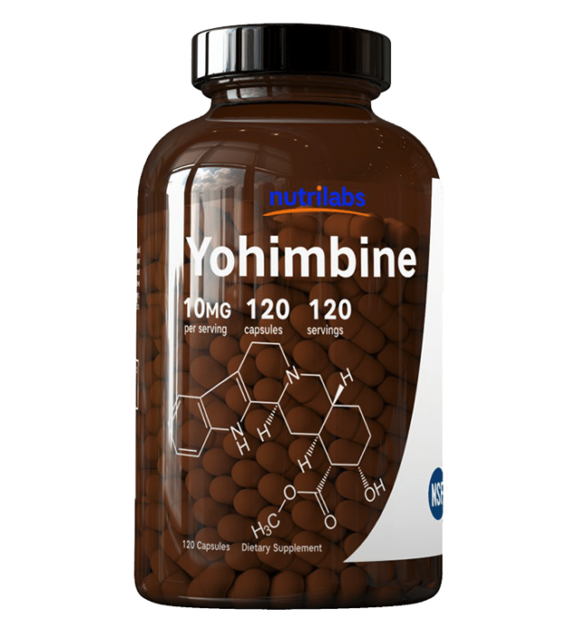 Yohimbin HCL 10mg von Nutrilabs aus Pharmazeutischer Qualität. Reines Yohimbine hcl Pulver