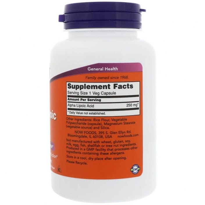 Alpha Lipoic Acid 250mg NOW Foods Veg Caps Buy cheap!