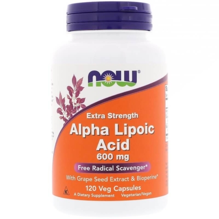 NOW Foods Alpha Liponsäure 600mg 120 Veg Kapseln