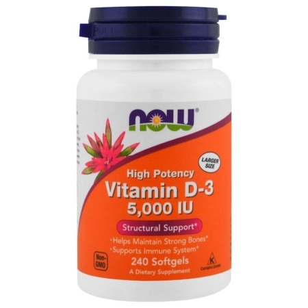 Now Foods Vitamin D-3 5000 IU 240 Softgels
