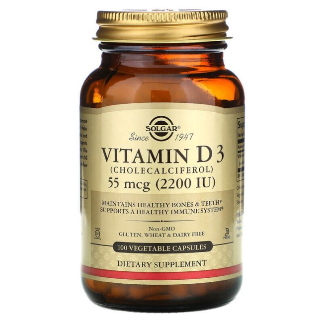 Solgar Vitamin D3 55mcg 2,200IU