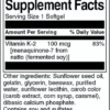 Swanson K-2 100 mcg Inhaltsstoffe Facts