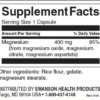 Swanson Triple Magnesium Complex 400 mg Inhaltsstoffe Facts