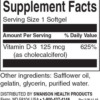 Swanson Vitamin D3 5000 IU Inhaltsstoffe Facts