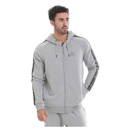 ggswt084 golds gym zipper hoodie branded tape xxl grey.webp