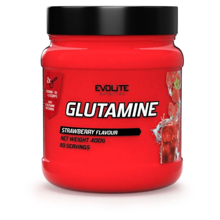 evolite glutamine 400gr strawberry.webp