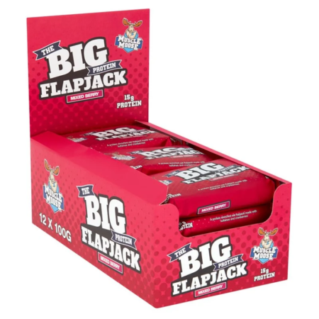 moose big protein flapjack 12x100g mixed berry.webp