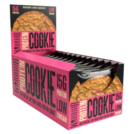 warrior protein cookies 12x60 white choco raspberry.webp