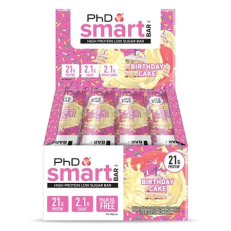 phd smart bars 12x64gr birthday cake.webp